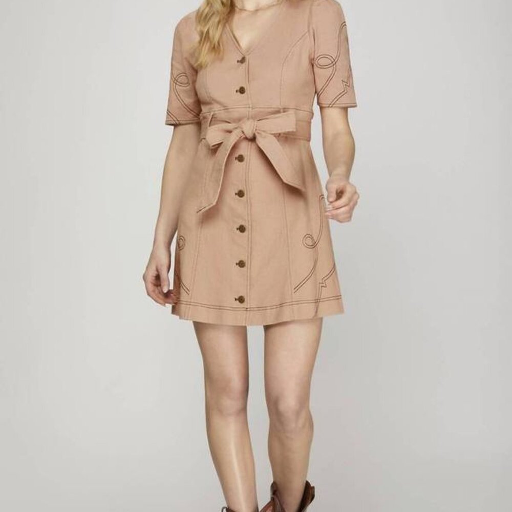 Short Sleeved Twill Cow Girl Dress